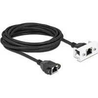 DeLOCK Netzwerk Verlängerungskabel für Easy 45 Modul S/FTP RJ45 Buchse zu RJ45 Buchse Cat.6A 5 m schwarz, 5 m, Cat6a, S/FTP (S-STP), RJ-45, RJ-45, Schwarz, Weiß