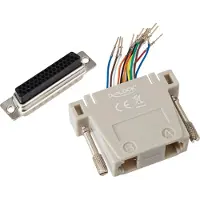 DeLOCK D-Sub HD 44 Pin Crimp Stecker zu 2 x RJ45 Buchse mit Montagesatz beige, D-Sub 44pin, 2x RJ-45, Beige