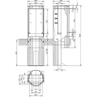 Hager Verteilersäule Baureihe ZAL135P 135 rund MP 550x290 Stecktür 1350x360mm