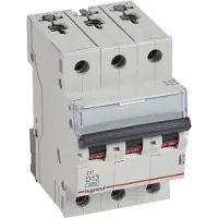 Legrand 403754 TX3 Leitungsschutzschalter D-Charakteristik, 13A, 3-polig, 6kA, 400VAC, 3TE