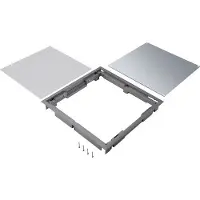 Hager BDQ08127011 Blinddeckel ultra-flach Q08 294x294mm für 12mm Bodenbelag aus Polyamid eisengrau