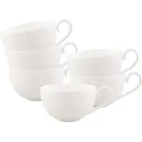 Villeroy & Boch Tasse "Café au lait Tasse Royal 370 ml 6er Set weiß", weiß, Porzellan, Trinkgefäße, Tasse