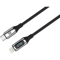 Forever Datový kabel s LCD USB-C/Lightning 1m 27W černý