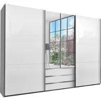 Wimex Schwebetürenschrank "Magic by fresh to go", weiß (weiß, außentüren weißglas), B:300cm H:216cm T:65cm, Schränke, Schwebetürenschrank