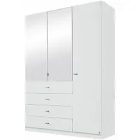 Rauch Kleiderschrank "Sinsheim", weiß, B:136cm H:197cm T:54cm, Holzwerkstoff, Schränke, Kleiderschrank, mit 4 breiten Schubkästen