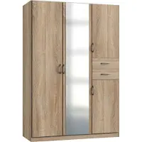 Wimex Drehtürenschrank "Bitburg", braun (eiche sägerau nachbildung), B:135cm H:198cm T:58cm, Holzwerkstoff, Schränke, Drehtürenschrank