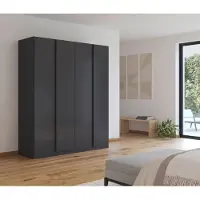 Rauch Kleiderschrank "Monostar", grau (graumetallic), B:181cm H:210cm T:54cm, Holzwerkstoff, Schränke, Kleiderschrank, mit umfangreicher Innenausstattung