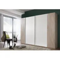 Wimex Schwebetürenschrank "Lotto", weiß (struktureichefarben hell, weiß), B:270cm H:210cm T:65cm, Schränke, Schwebetürenschrank