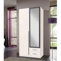 Wimex Kleiderschrank "Skate", weiß (weiß, graphit), B:90cm H:198cm T:58cm, Schränke, Kleiderschrank