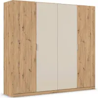 Rauch Kleiderschrank "Monza", braun (eiche artisan, champagner), B:226cm H:210cm T:54cm, Holzwerkstoff, Schränke, Kleiderschrank, in trendigen Farbkombinationen, mit viel Stauraum