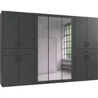Wimex Drehtürenschrank "Tibet", grau (graphit), B:313cm H:208cm T:58cm, Holzwerkstoff, Schränke, Drehtürenschrank, mit Schubkästen auf bequemer Zugriffshöhe