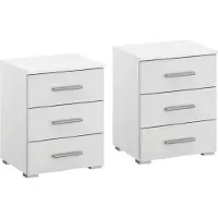 Rauch Nachtkommode "Base", weiß (weiß, hochglanz weiß), B:40cm H:52cm T:40cm, Holzwerkstoff, Sideboards, Nachtkommode, 2er-Set, optional in moderner Hochglanz-Front