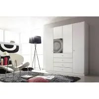 Rauch Kleiderschrank "Sinsheim", weiß, B:181cm H:197cm T:54cm, Holzwerkstoff, Schränke, Kleiderschrank, mit 4 breiten Schubkästen