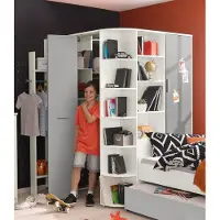 Wimex Eckschrank mit Falttüren Joker , weiß , Maße (cm): B: 124 H: 199 T: 148.0