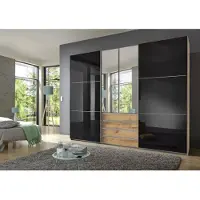 Wimex Schwebetürenschrank "Magic by fresh to go", grau (plankeneichefarben, außentüren grauglas), B:300cm H:236cm T:65cm, Schränke, Schwebetürenschrank