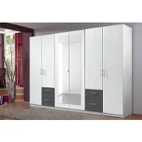 Wimex Kleiderschrank "Freiburg", weiß (weiß, graphit), B:270cm H:210cm T:58cm, Schränke, Kleiderschrank
