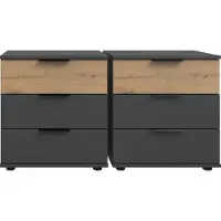 Wimex Nachtkonsole "Gibraltar", grau (artisan, eiche, nachbildung, graphit), B:52cm H:56cm T:38cm, Holzwerkstoff, Sideboards, Nachtkonsole, in 2 Höhen, wahlweise im 2er Set