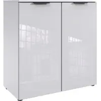 Wimex Kommode "Level36 black C by fresh to go", weiß (weiß, glas weiß), B:81cm H:92cm T:41cm, Holzwerkstoff, Sideboards, Kommode, mit Glaselementen auf der Front, soft-close Funktion, 81cm breit