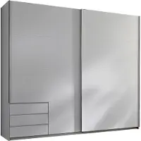 Wimex Schwebetürenschrank "Seattle", weiß, B:225cm H:208cm T:64cm, Schränke, Schwebetürenschrank, mit Schubkästen