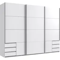 Wimex Schwebetürenschrank "Emden", weiß, B:270cm H:210cm T:64cm, Holzwerkstoff, Schränke, Schwebetürenschrank, Mit Außenschubkästen