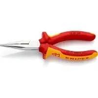 Knipex 25 06 160 T, Spitzzange, 2,5 mm, 5 cm, Chrom-Vanadium-Stahl, Orange, Rot, 160 mm