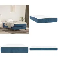 vidaXL Taschenfederkernmatratze Dunkelblau 90x200x20 cm Samt - Taschenfederkern-Matratze - Taschenfederkern-Matratzen - Matratze - Schlafzimmermöbel
