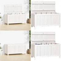 vidaXL Gartentruhe Weiß 121x55x64 cm Massivholz Kiefer - Gartentruhe - Gartentruhen - Gartenbox - Garten Aufbewahrungsbox