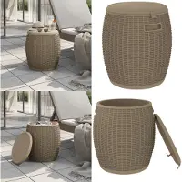 vidaXL 4 in 1 Gartenbox Hellbraun Polypropylen - Gartenbox - Gartenboxen - Garten Aufbewahrungsbox - Aufbewahrungsbox