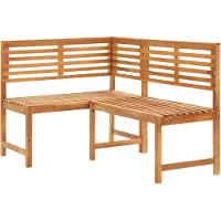 The Living Store Garten-Eckbank 140 cm Massivholz Akazie