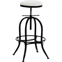 CLP Barhocker RADONG mit hochwertiger Polsterung und Kunstlederbezug | Höhenverstellbarer Sitzhocker im Industrial-Look | Hocker Metallgestell, Farbe: schwarz