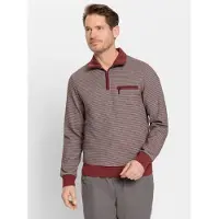 Marco Donati Poloshirt "Langarm-Shirt", Herren, Gr. 44/46, braun (rotbraun, gestreift), 65% Baumwolle, 35% Polyester, meliert, Shirts Poloshirt