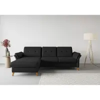 Sit&More Ecksofa SIT & MORE "Göteborg", grau (anthrazit), B:268cm H:90cm T:176cm, Sofas, Ecksofa, Sitztiefenverstellung und Federkern, wahlweise mit Bettfunktion