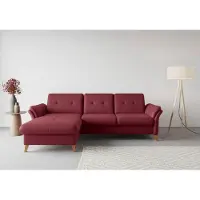 Sit&More Ecksofa SIT & MORE "Göteborg", rot (bordeaux), B:268cm H:90cm T:176cm, Sofas, Ecksofa, Sitztiefenverstellung und Federkern, wahlweise mit Bettfunktion