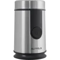 Gutfels Kaffeemühle "COFFEE 5010", silber, B:9,8cm H:16,6cm T:9,8cm, Kaffeemühlen, zum Mahlen von Kaffeebohnen und Zerkleinern von Gewürzen oder Nüssen., Kaffeemühle