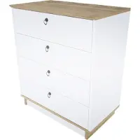 Skye Decor , Sahra - Oak, White, Kommode, Weiß, 100 % MELAMINBESCHICHTETE SPANPLATTEN, 72 x 42 x 83,1 cm