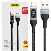 Dudao Kabel USB USB-A - USB-C 1 m Czarny 6973687243678 - Kabel - Digital/Daten, 1 m, USB A, USB C, Schwarz