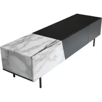 FineBuy Lowboard Schwarz 150 cm Weiß TV-Kommode TV-Schrank Niedrig Fernsehtisch Fernsehschrank Türen & Schublade Fernsehkommode Wohnzimmer Modern