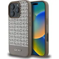 DKNY Pu Leather Repeat Pattern Bottom Stripe Magsafe Iphone 16 Pro Max Handyhülle