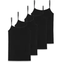 Schiesser Unterhemd "Unterhemd 4er Pack", Damen, Gr. L, N-Gr, schwarz, Obermaterial: 95% Baumwolle CO. 5% Elasthan EL., Unterhemden Unterhemd