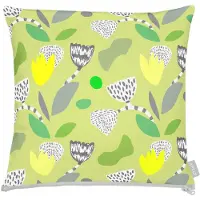 Apelt Dekokissen "3807", bunt (grün, grau, gelb, bedruckt), B:48cm H:5cm L:48cm, Baumwolle, Polyester, Dekokissen_Sitzkissen_Kissenhüllen, Dekokissen
