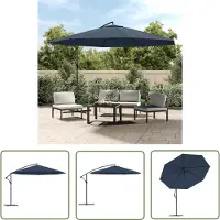 The Living Store Freiarm-Sonnenschirm 3,5 m Blau