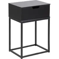 Fonq Nachttisch GROUP "Mitra", schwarz, B:40cm H:61,5cm, Tische, Nachttisch, Nachttisch, Nachtschrank mit 1 Schublade, Weiss oder Schwarz
