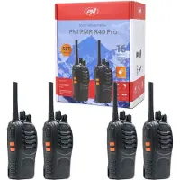 Pni Paket 4 tragbares Radio PMR R40 PRO Batterien, Ladegeräte und Kopfhörer enth