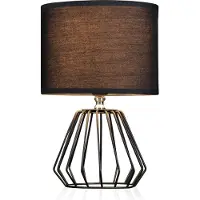 Pauleen Tischlampe Shiny Diamond, schwarz, Stoff, 32 cm, E27