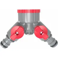 AWTOOLS Verteiler mit 2 Ventilen Verteiler AW61019 2-Ventil ABS 1-3/4" 25 Stück im Karton