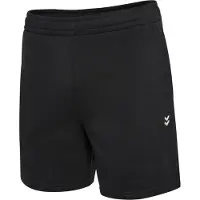 Hummel Shorts "HMLPULSE SWEAT SHORTS", Damen, Gr. L (40), N-Gr, schwarz, Obermaterial: 60% Baumwolle, 40% Polyester, Hosen Shorts, mit gesticktem Chevron-Logo, aus Baumwolle, Polyester und Viskose