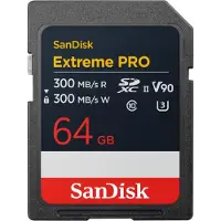 SanDisk Extreme PRO, 64 GB, SDXC, Klasse 10, UHS-II, 300 MB/s, 300 MB/s