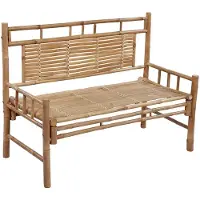 The Living Store Gartenbank mit Auflage 120 cm Bambus