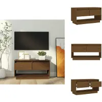 vidaXL TV-Schrank Honigbraun 74x34x40 cm Massivholz Kiefer - TV-Möbel