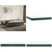 vidaXL Taschenfederkernmatratze Dunkelgrün 160x200x20 cm Samt - Taschenfederkern-Matratze - Taschenfederkern-Matratzen - Matratze - Schlafzimmermöbel